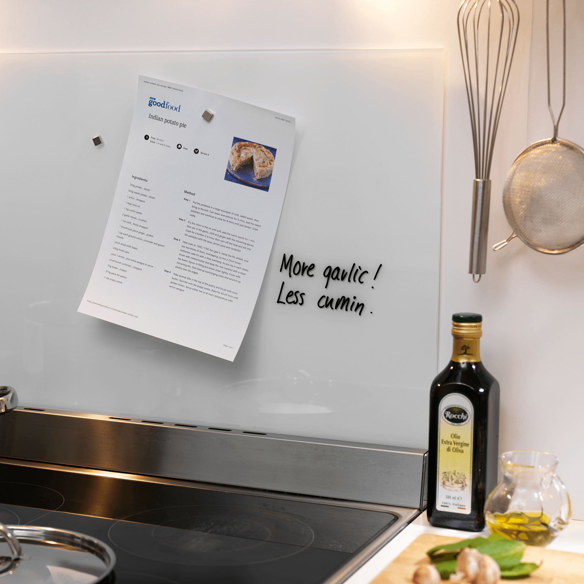 Naga 60 X 50 CM. PURE WHITE MAGNETISK STÆNKPLADE - Billede 2