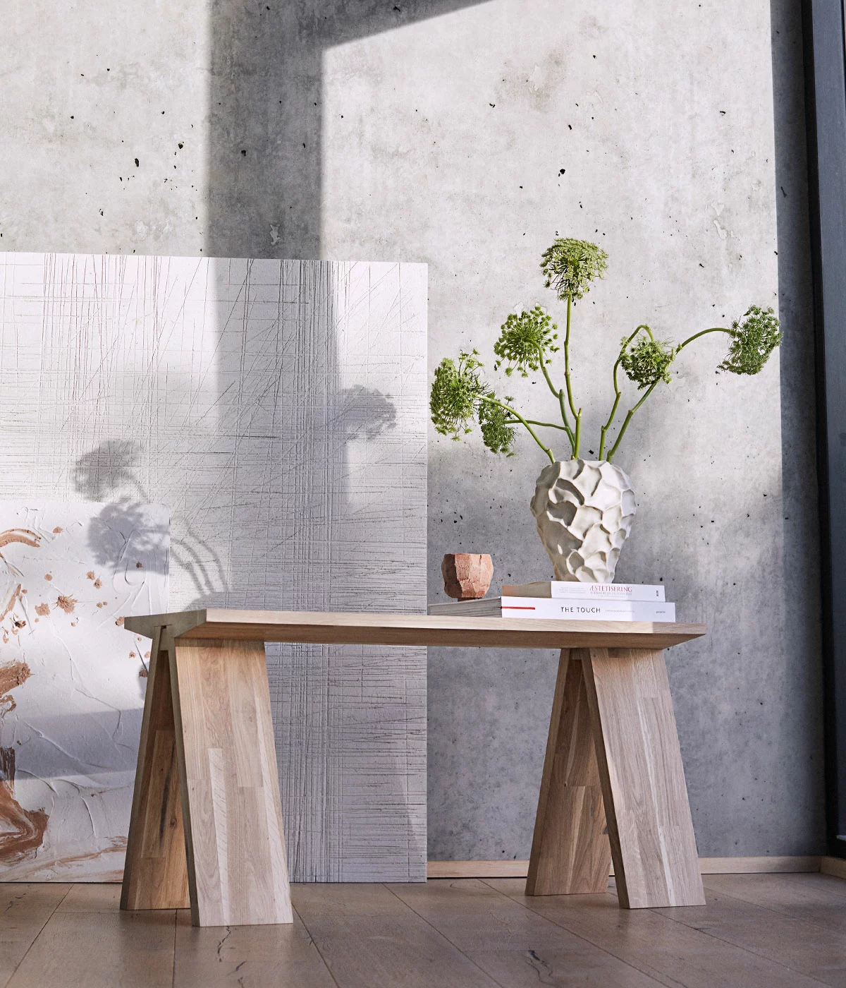 Angle Bænk - Eg Natur/hvidolieret - Billede 3