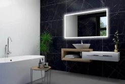 Badeværelse LED Spejl 60x80 - Sandblæst Kant