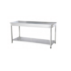 Billigt 100% Rustfrit Stålbord Med Underhylde Uden Bagkant - MANGE STØRRELSER (Størrelse: Stålbord, Mål: 1000 X 700 X 850 Mm)