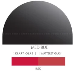 Buet Stænkpanel I Jernfrit Glas- Rød -Flere Størrelser (Variant: Stænkpanel M. Bue I JERNFRIT-BLANKT Glas 90 X 45 Cm.)