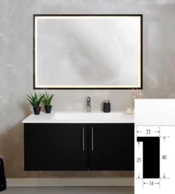 Frontlight Spejl Flere Størrelser ALUMINIUMS RAMME (Mærke: LED Spejle, Variant: 120x80)