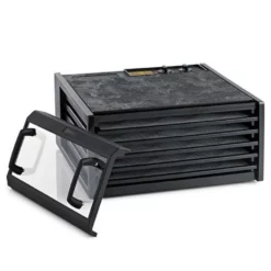 Dehydrator Med Gennemsigtig Dør, 5 Bakker Og Timer – Sort