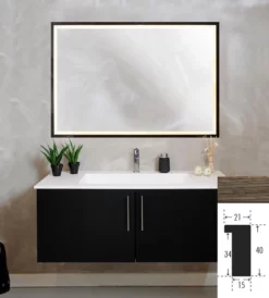 Frontlight Spejl Flere Størrelser MASSIV RØGET EGETRÆS RAMME (Mærke: LED Spejle, Variant: 120x80)