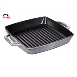 Grillpande Firkantet, 28cm Staub Double Handle, Grafit Grå