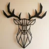 Hjort Dekorativ I Sort Pulverlarkeret Stål