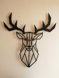 Hjort Dekorativ I Sort Pulverlarkeret Stål