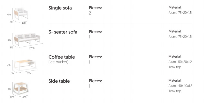 Lounge Sæt Fra Higold - York - 5 Personer - Hvid - Billede 2