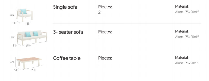 Loungesæt Fra Higold - Nofi - 5 Personer - Taupe - Billede 2