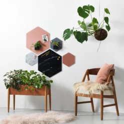 Magnetisk Glastavle Hexagonal 21 Cm. - Flere Farver (Mærke: NAGA, Variant: Urtegrøn Hexagontavle)