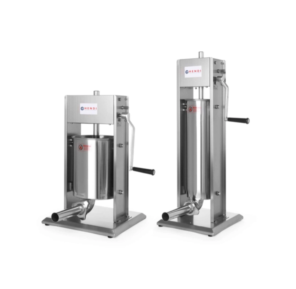 Pølsestopper 7 Liter - Hendi Kvalitetsprodukt I Rustfrit Stål Med 3 Tragte I Forskellige Størrelser