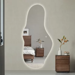 Premium Asymtrisk Spejl - Marry - Med LED Lys Og Sensor