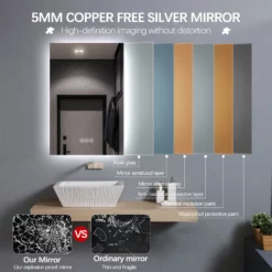 Premium Backlight Badeværelses Spejl, LED, Antidug Og Touchsensor (Variant: Størrelse: Højde 80 Cm Brede 60 Cm)