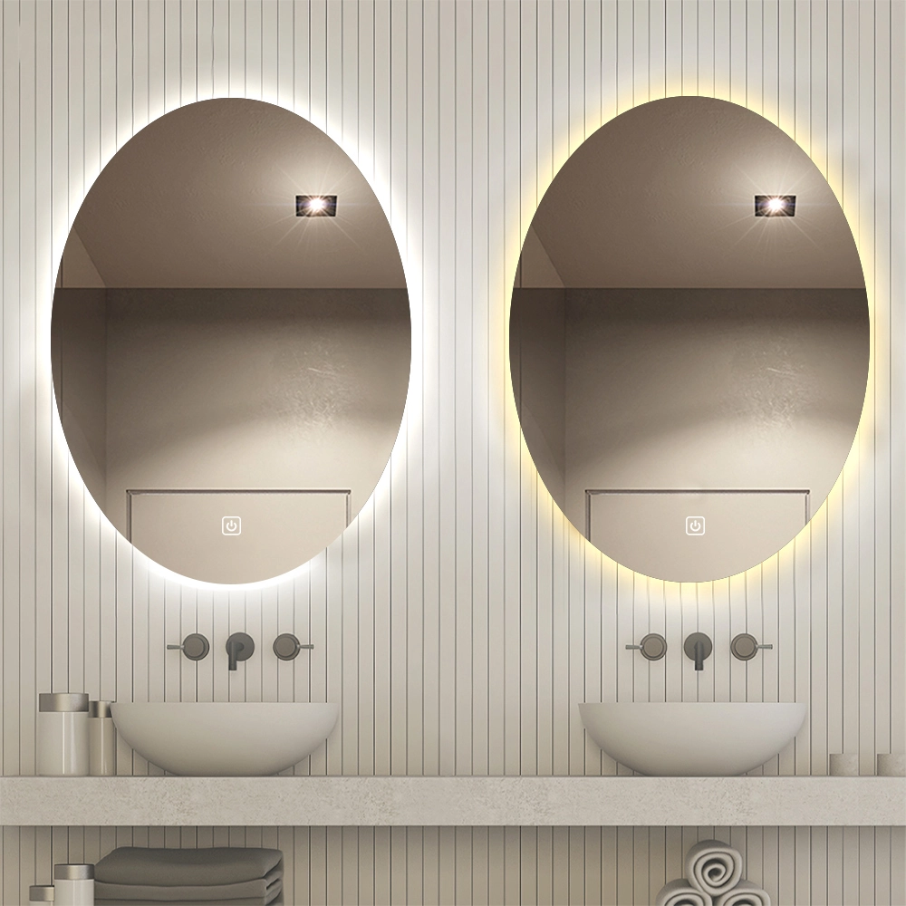 Premium Ovalt Badeværelse Spejl Med LED, Antidug Og Sensor - Billede 3