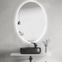 Premium Ovalt Badeværelse Spejl Med LED, Antidug Og Sensor