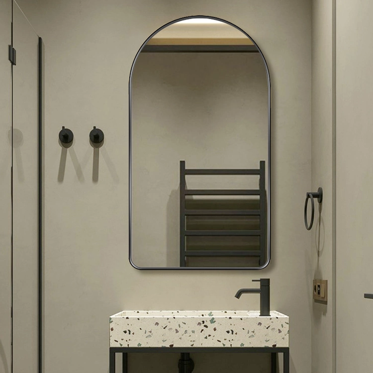 Premium Spejl Lea Med Sort Alu Ramme - Flere Størrelser (Variant: W70*H150cm) - Billede 3