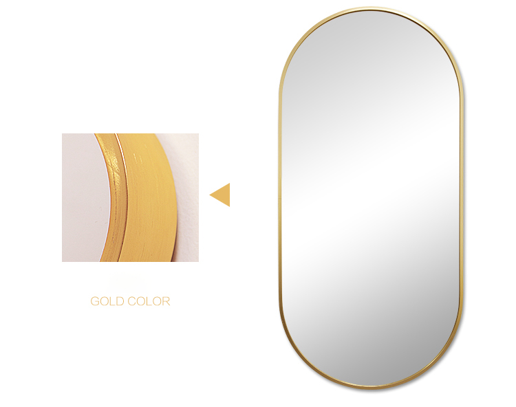 Premium Spejl Yrsa Med Guld Alu Ramme - Flere Størrelser (Variant: 70*130cm) - Billede 8