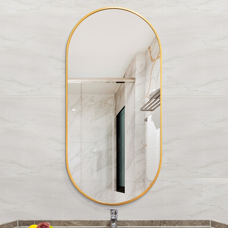 Premium Spejl Yrsa Med Guld Alu Ramme - Flere Størrelser (Variant: 70*130cm) - Billede 9