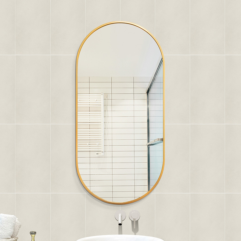 Premium Spejl Yrsa Med Guld Alu Ramme - Flere Størrelser (Variant: 70*130cm) - Billede 10