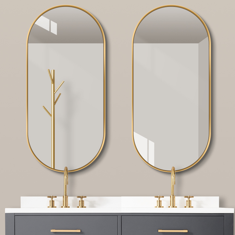 Premium Spejl Yrsa Med Guld Alu Ramme - Flere Størrelser (Variant: 70*130cm) - Billede 11