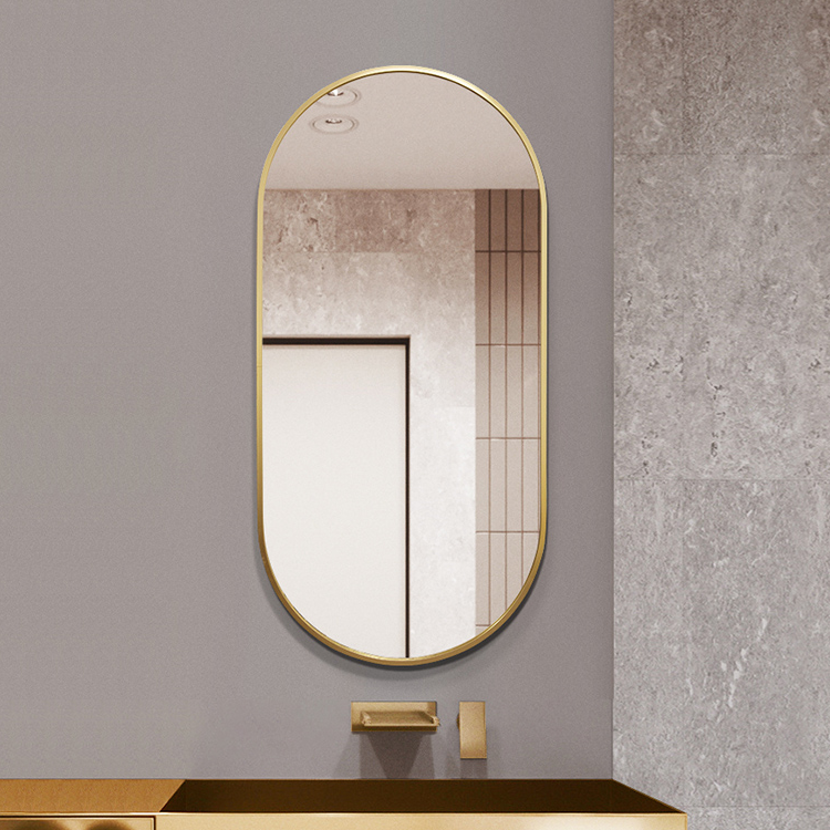 Premium Spejl Yrsa Med Guld Alu Ramme - Flere Størrelser (Variant: 70*130cm) - Billede 12