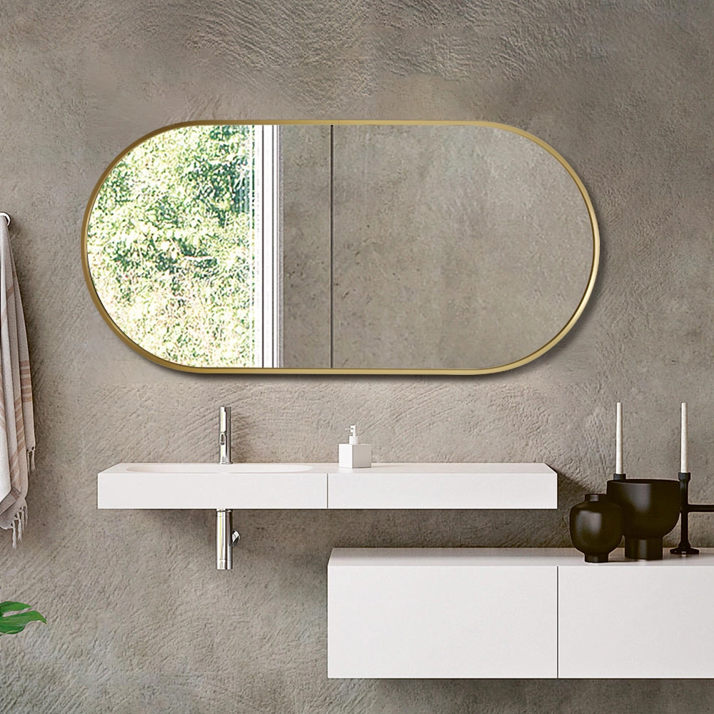 Premium Spejl Yrsa Med Guld Alu Ramme - Flere Størrelser (Variant: 70*130cm) - Billede 4