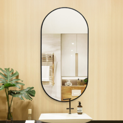 Premium Spejl Yrsa Med Sort Alu Ramme - Flere Størrelser (Variant: 70*130cm)