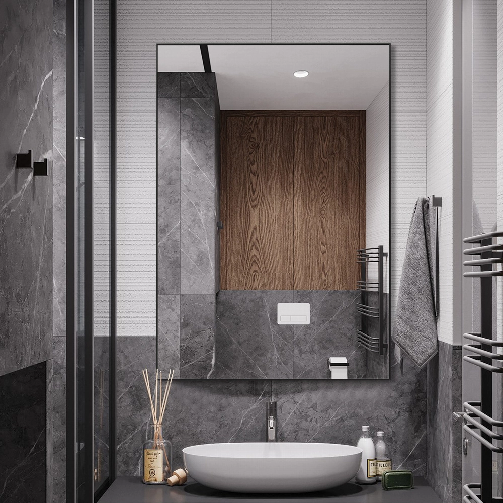 Premium Spejl Med 14 Mm Sort Aluminimums Ramme (Variant: W75*H150CM) - Billede 2