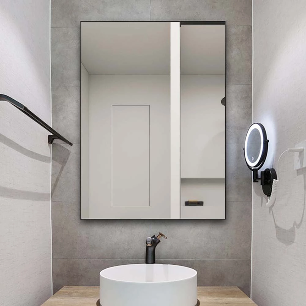 Premium Spejl Med 14 Mm Sort Aluminimums Ramme (Variant: W75*H150CM)