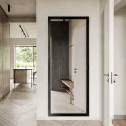 Premium Spejl Med Sort Ramme - 80x180 Cm