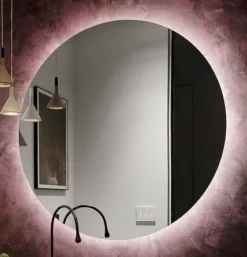 Rundt Spejl Med Indbygget LED Lys - Ingen Kant (Variant: 100cm)