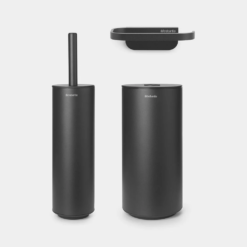 Sæt Toiletbørste Toiletrulleholder Og Dispenser Mineral Infinite Grey