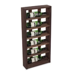 Scallops Vinhylde I Fyrretræ, I Farven Mørk Eg, Plads Til 6 Flasker Fra Gastro De Luxe