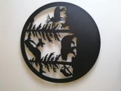 Skovens Dyr I Sort Pulverlarkert Ø 50 Cm