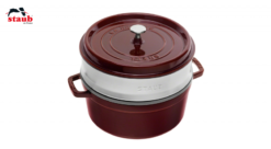 Staub Cocotte Støbejern Grenadine Med Dampindsats 26 Cm