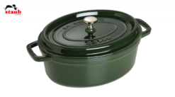 Staub Cocotte Støbejern Grøn 29 Cm Oval