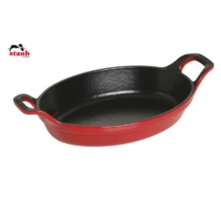 Staub Ildfast Fad - 21 Eller 24 Cm - Kirsebær Rød (Mærke: Staub, Størrelse: 21 Cm.)