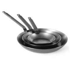 Stegejernspande - Traditionel Kokkeklassiker I Stål - FLERE STØRRELSER (Størrelse: Pande Diameter 32 Cm)