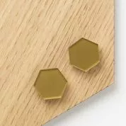 Naga Super Stærk Magnet Hexagon Med Guld Akryl (2 Stk)