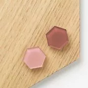Naga Super Stærk Magnet Hexagon Med Rosa Og Terracotta Akryl (2 Stk)