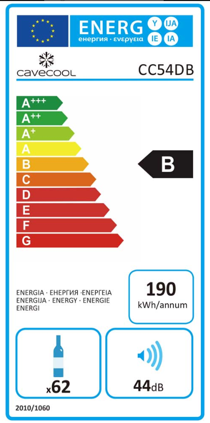Vinkøleskab 62 Flasker - Cavecool - 2 Zoner - Billede 5
