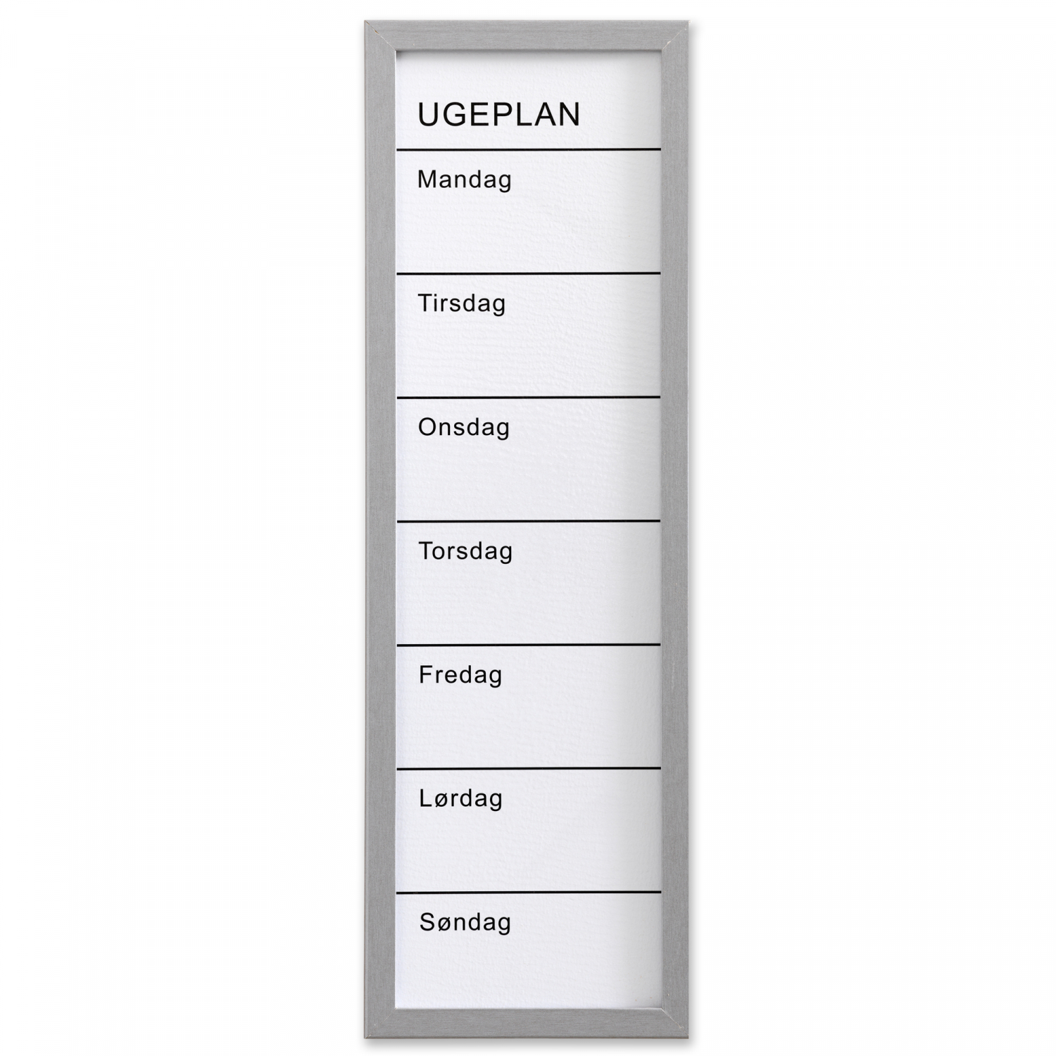 Naga Whiteboard Ugetavle 20 X 60 Cm. Dansk